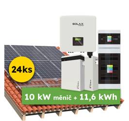 Hybrid Solax 9,89kWp 11,6kWh 3-fázový hybridní systém na klíč