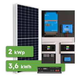 Hybrid Victron 2,6kWp 3,6kWh 1-fáz předpřipravený solární systém