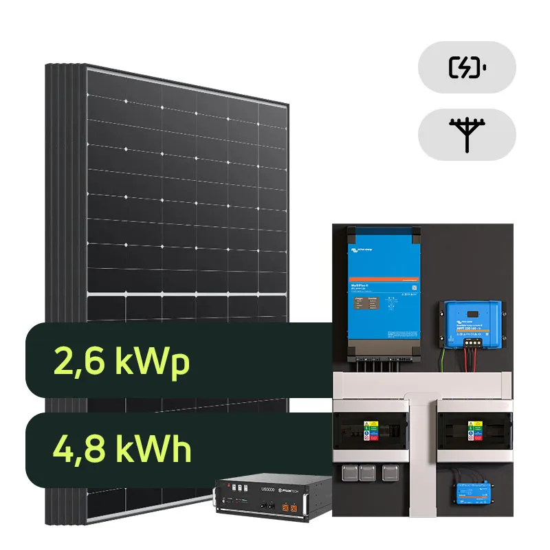 Hybrid Victron 2,6kWp 4,8kWh 1-fáz predpripravený solárny systém