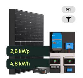 Hybrid Victron 2,6kWp 4,8kWh 1-fáz predpripravený solárny systém