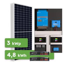 Hybrid Victron 3,4kWp 4,8kWh 1-fáz předpřipravený solární systém