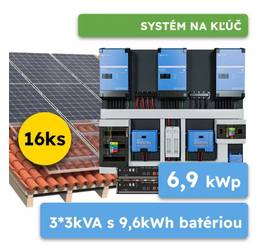 Hybrid Victron 6,9kWp 9,6kWh 3-fáz systém na kľúč