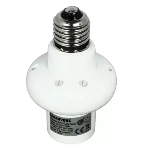 Mikrovlnný senzor pohybu na E27 Ecosavers Microwave Lampbase