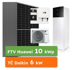 On-grid Huawei 10kWp + Tepelné čerpadlo Daikin Altherma 3 RF 6kW