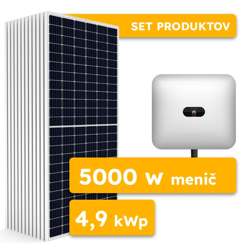 On-grid Huawei 4,9kWp v paneloch a 5000W 3-fáz menič SET