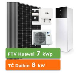 On-grid Huawei 7kWp + Tepelné čerpadlo Daikin Altherma 3 RF 8kW