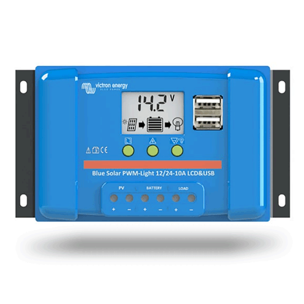 PWM Laderegler 10A Für Solaranlagen – 12/24V Automatisch, Mit USB 5V 2,5A, Überladungsschutz