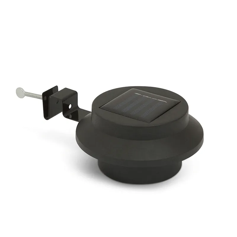 Solárna 3 LED lampa na odkvap / plot čierna