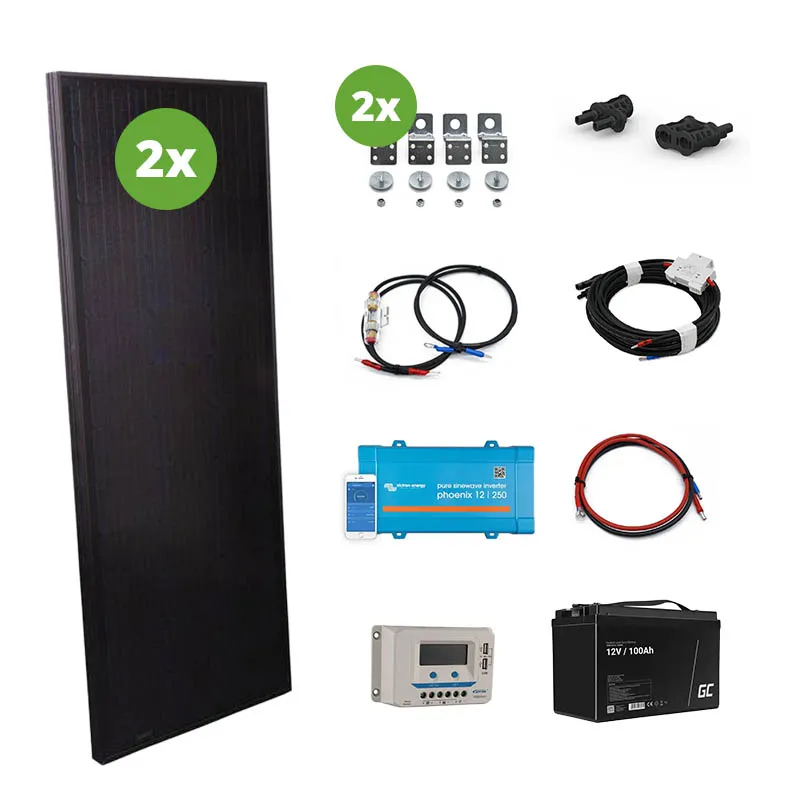 Solárny ostrovný systém 12V 250VA 240Wp 100Ah