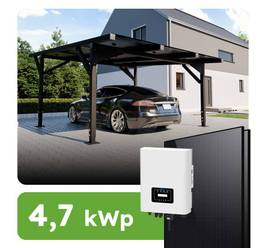 Solárny prístrešok pre 1 vozidlo 4,7kWp carport RC1 On-grid na kľúč