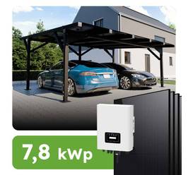 Solárny prístrešok pre 2 vozidlá 7,8kWp carport RC1 On-grid na kľúč