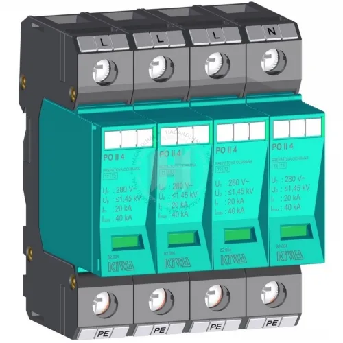Zvodič prepätia AC T2 Kiwa 82.004 4P 280V/40kA