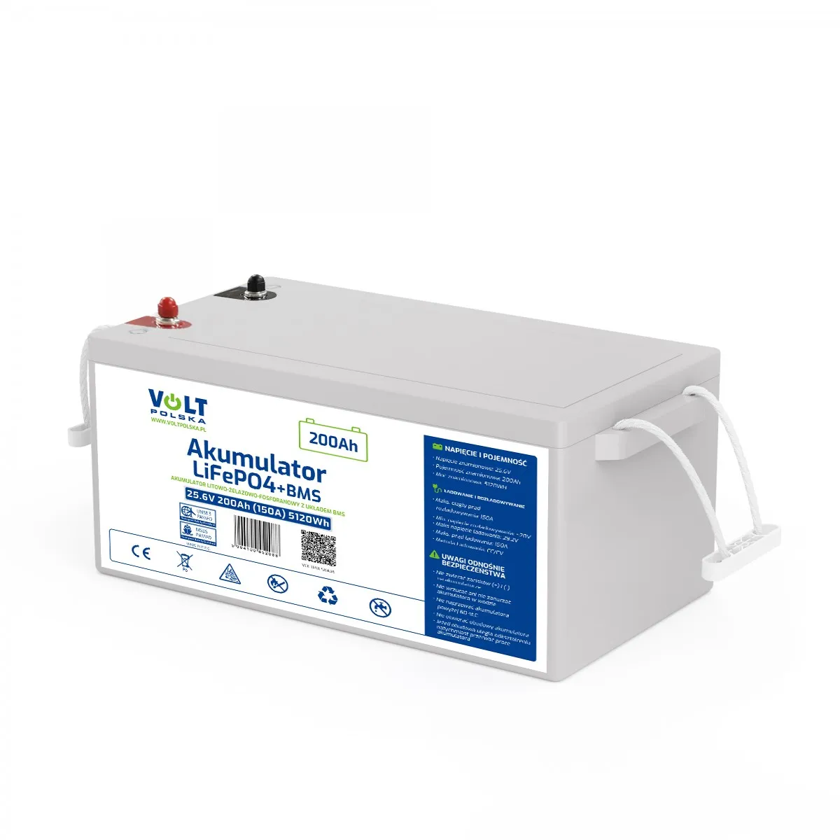 Batéria LiFePO4 25,6V 200Ah VOLT (5120Wh) + BMS