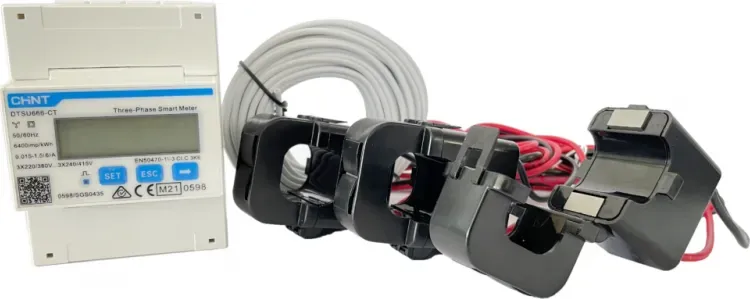 Merač a analyzátor výkonu Chint Smartmeter DTSU666-CT trojfázový pre FoxESS + 3xCT200/5A 25mm