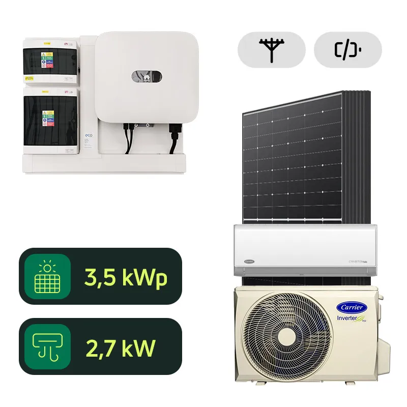 Klimatizácia a fotovoltika s montážou - Carrier Crystal Ultra Clean Plus 2,7 kW a Huawei On-Grid 3,5 kWp