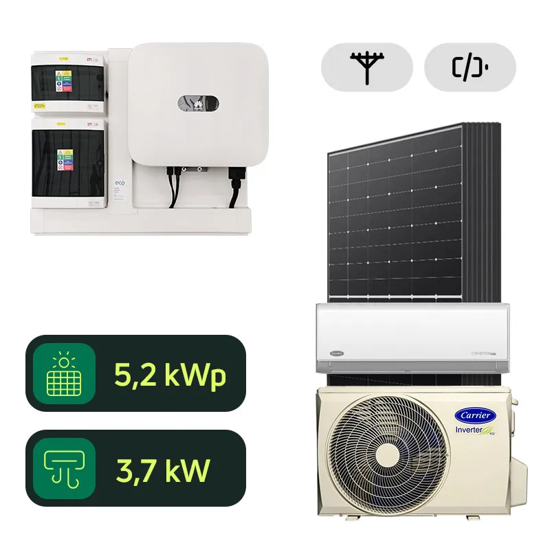 Klimatizácia a fotovoltika s montážou - Carrier Crystal Ultra Clean Plus 3,7 kW a Huawei On-Grid 5,2 kWp