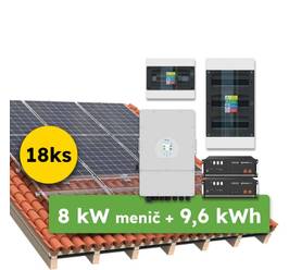 Zelená Solidarita - Hybrid Deye 7,7kWp 9,6kWh 3-fáz hybridný systém na kľúč