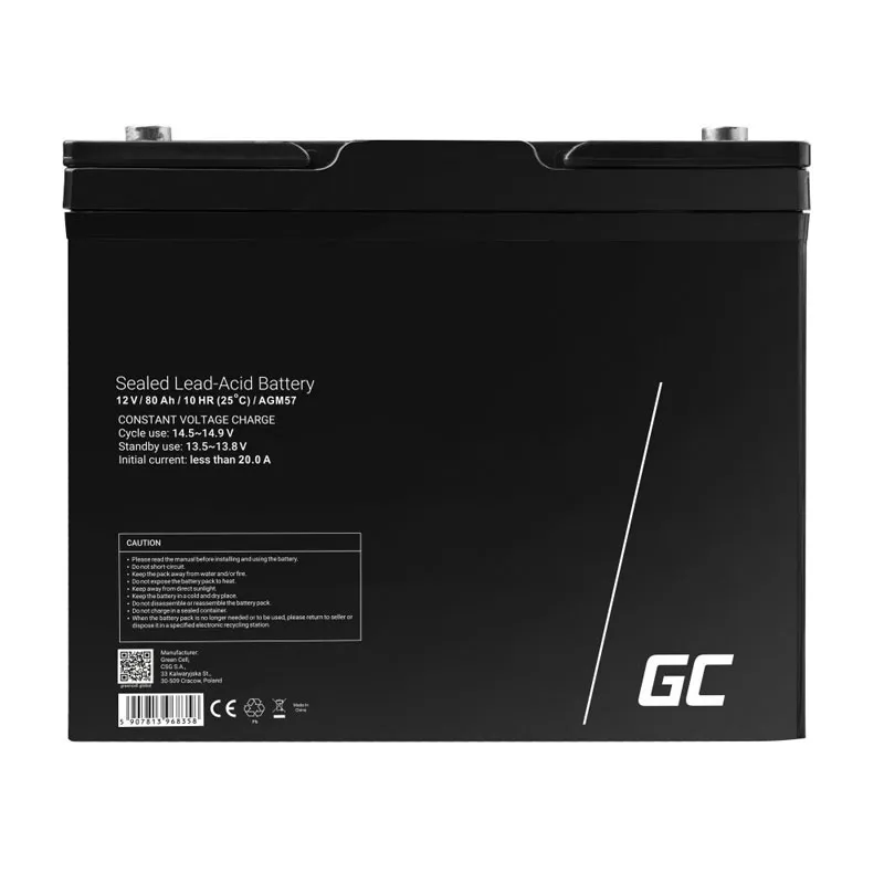 Bezúdržbová batéria Green Cell AGM57 12V 80Ah VRLA