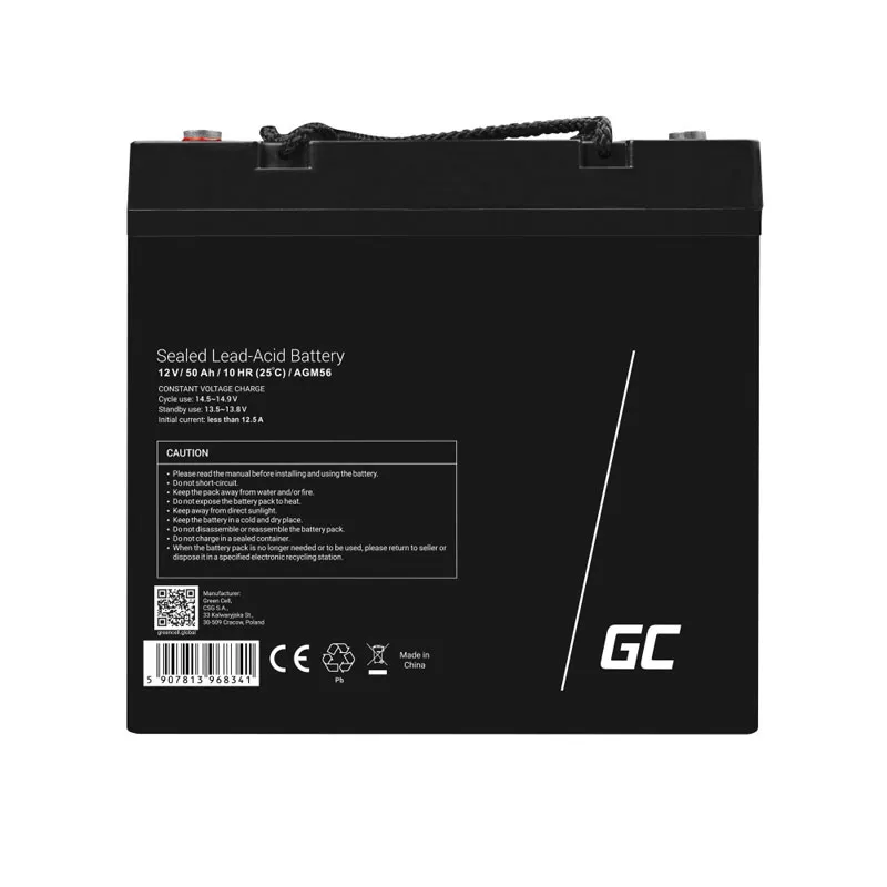 Bezúdržbová batéria Green Cell AGM56 12V 50Ah VRLA