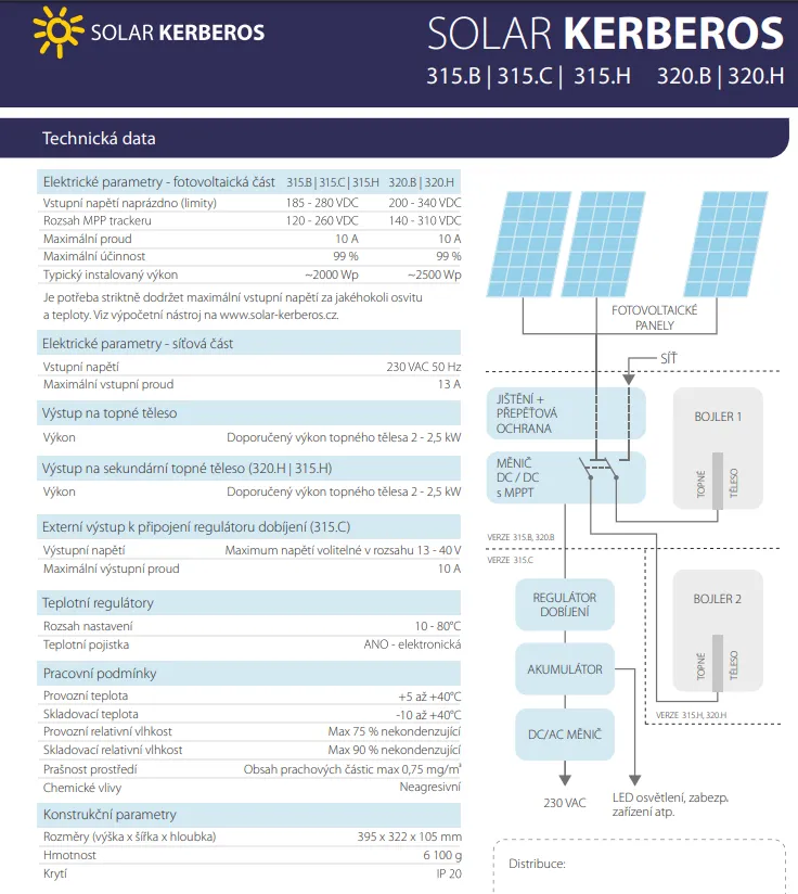 Fotovoltaický ohrev vody Solar Kerberos 320.H 2kW