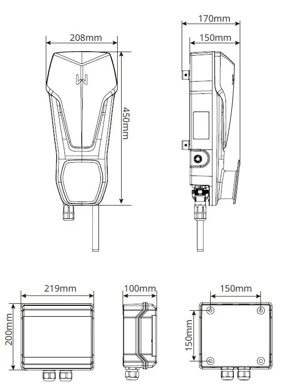 GoodWe Wallbox 22K-HCA 3-fázová EV nabíjačka, 6m kábel