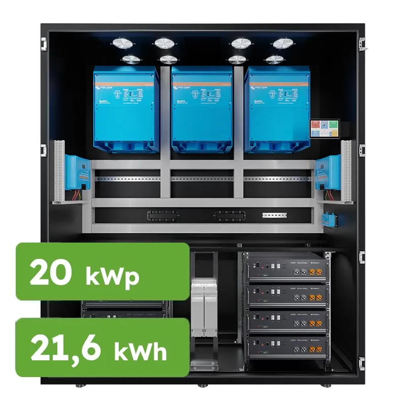 Hybrid Victron 20kWp 21,6kWh 3-fáz RACK predpripravený solárny systém