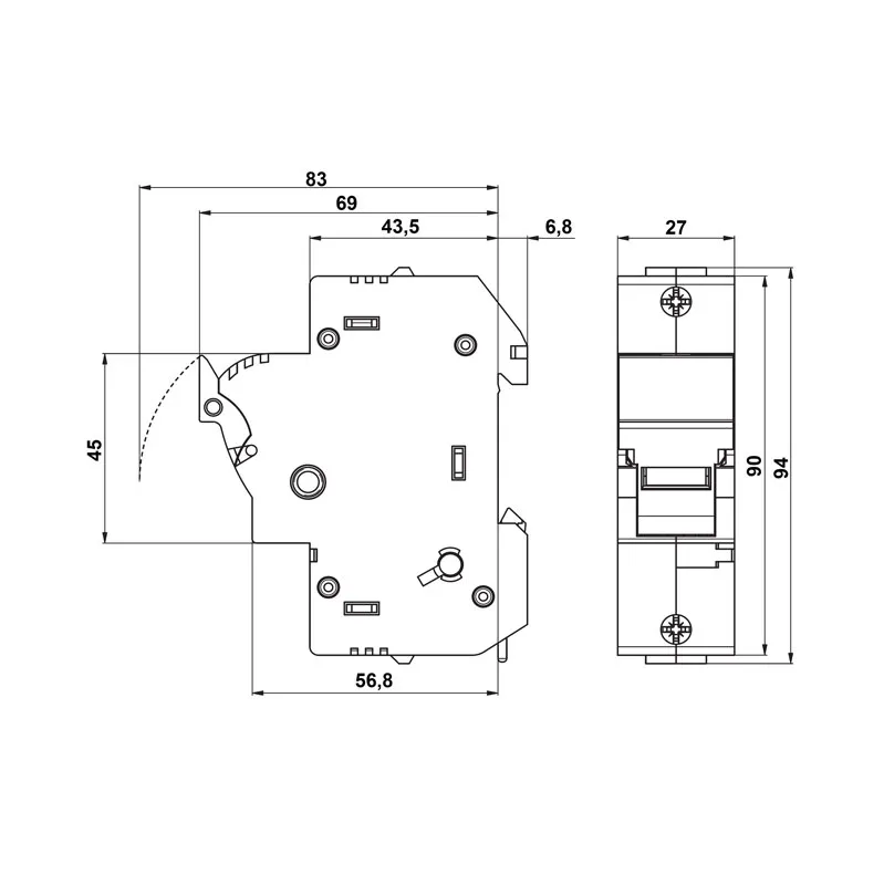 Poistkový odpínač Schrack 14x51mm 1-pólový 50A na montážnu lištu