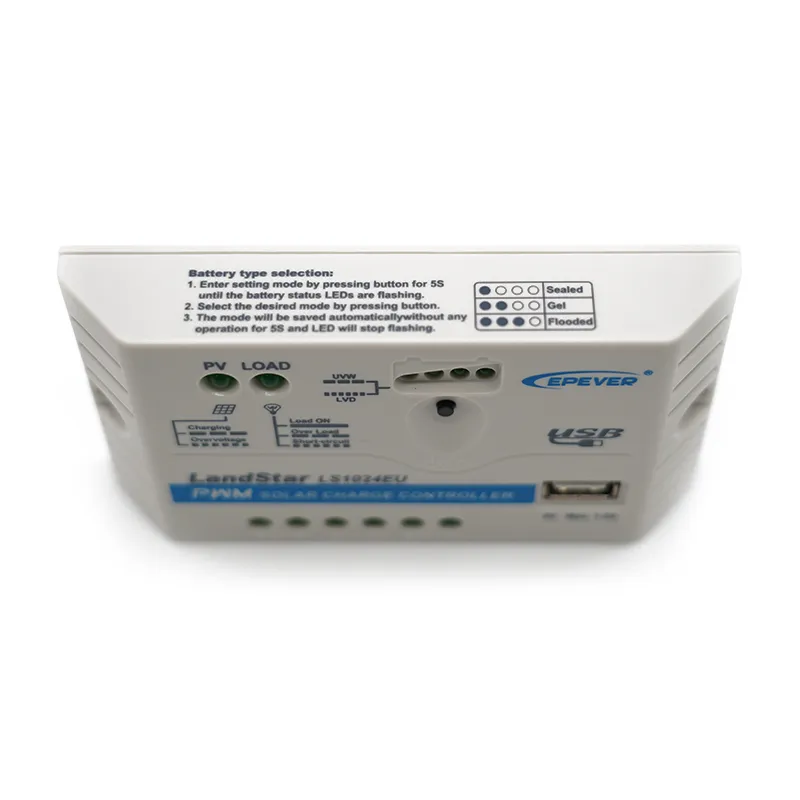Regulátor nabíjania PWM EPsolar LS1024EU 12/24V 10A s USB