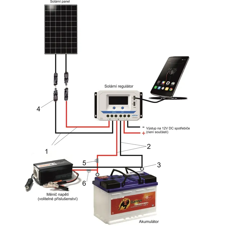 Regulátor nabíjania PWM EPsolar VS2024AU 12-24V 20A a 2xUSB