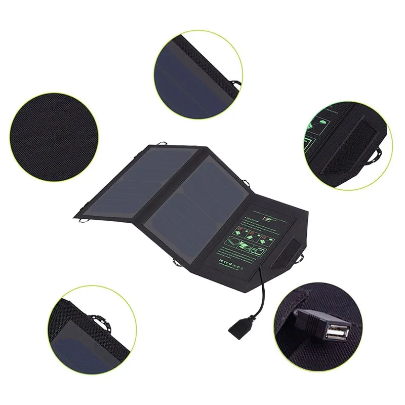 Skladateľná solárna nabíjačka Allpowers 10W a 5V USB