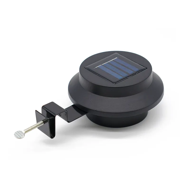 Solárna 3 LED lampa na odkvap / plot čierna