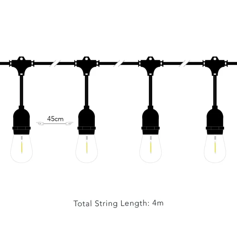 Solárna LED reťaz SolarCentre Madison Drop Glass Bulb - 10 svetiel