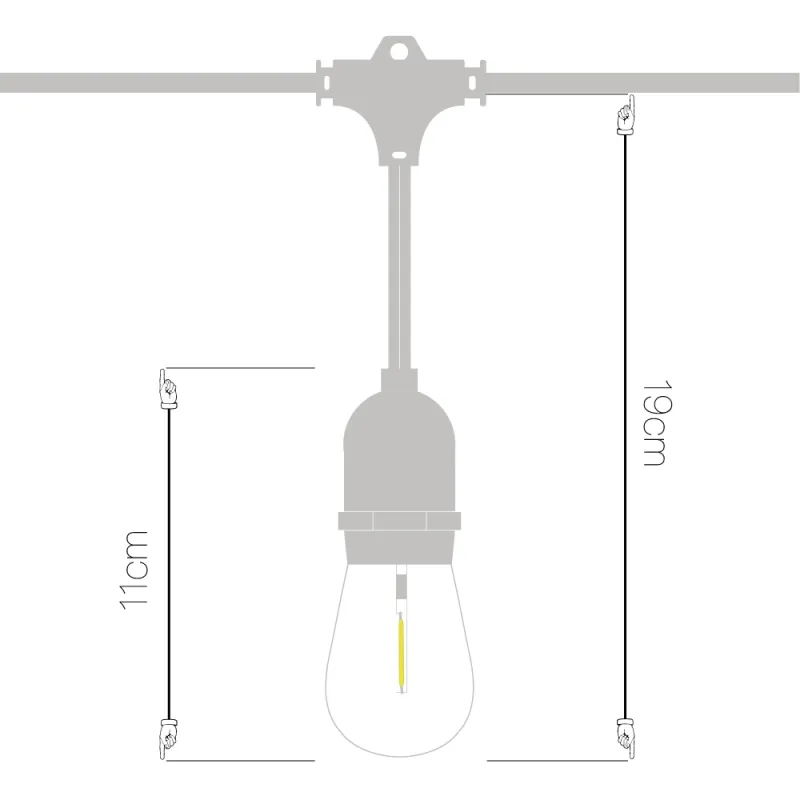 Solárna LED reťaz SolarCentre Madison Drop Glass Bulb - 10 svetiel