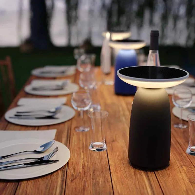 Solárna kempingová stolová lampa SolarCentre Lancaster - čierna