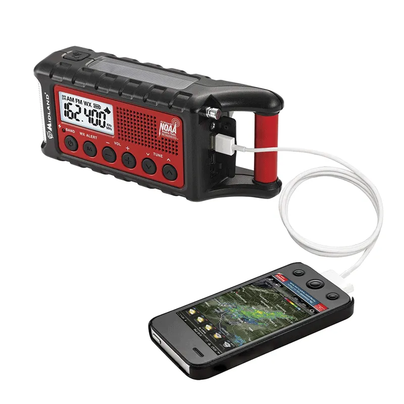 Solárne rádio Midland ER300 s dynamom a LED baterkou