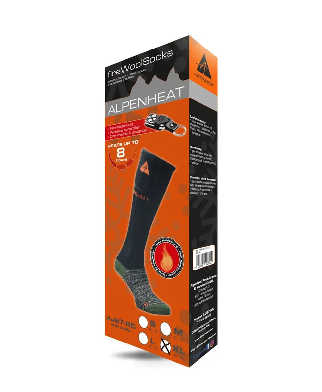 Vyhrievané ponožky Alpenheat FIRE-SOCKS vlna veľkosť M s diaľkovým ovládaním