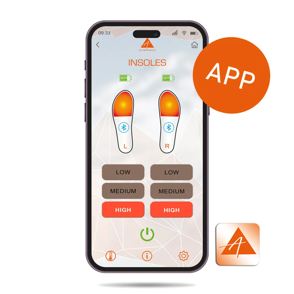 Vyhrievané vložky do topánok Alpenheat Wireless Hotsole veľkosť L