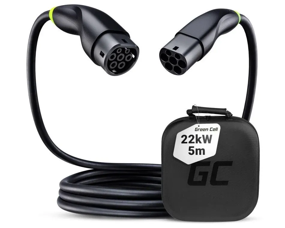 EV nabíjací kábel Green Cell Snap Type 2 22kW 5m