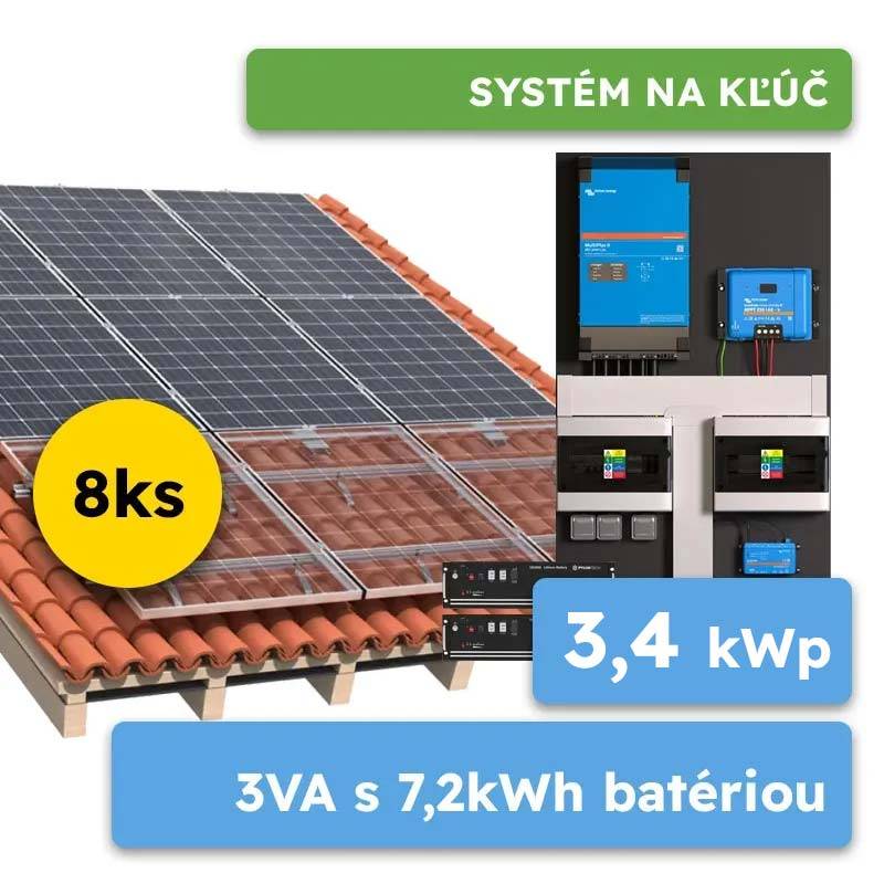 Hybrid Victron 3,4kWp 7,2kWh 1-fáz systém na kľúč