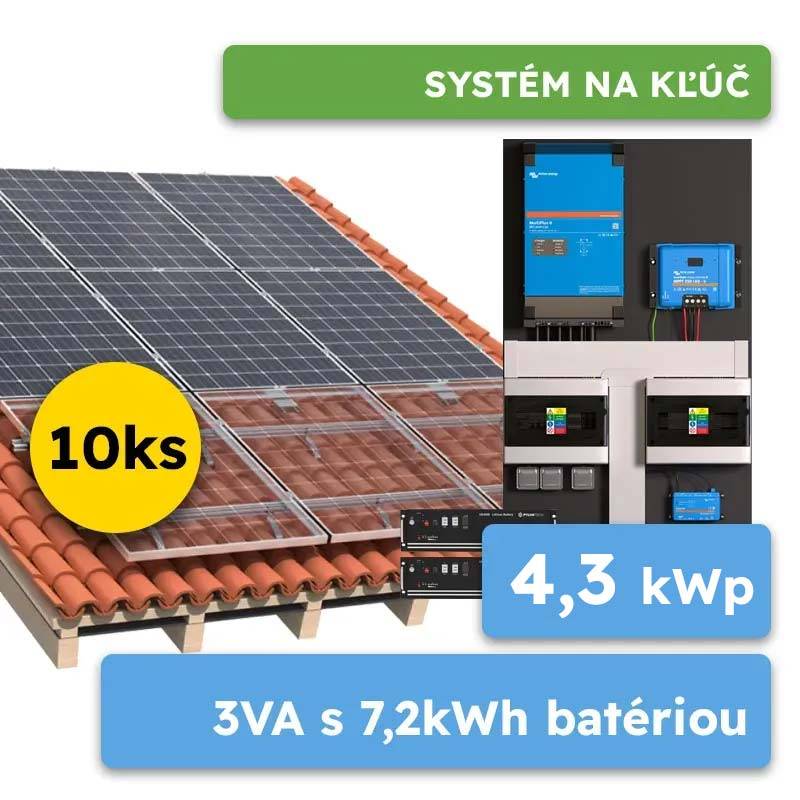 Hybrid Victron 4,3kWp 7,2kWh 1-fáz systém na kľúč