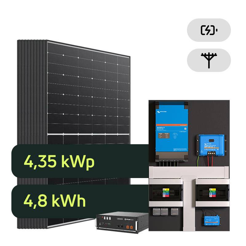 Hybrid Victron 4,35kWp 4,8kWh 1-fáz predpripravený solárny systém