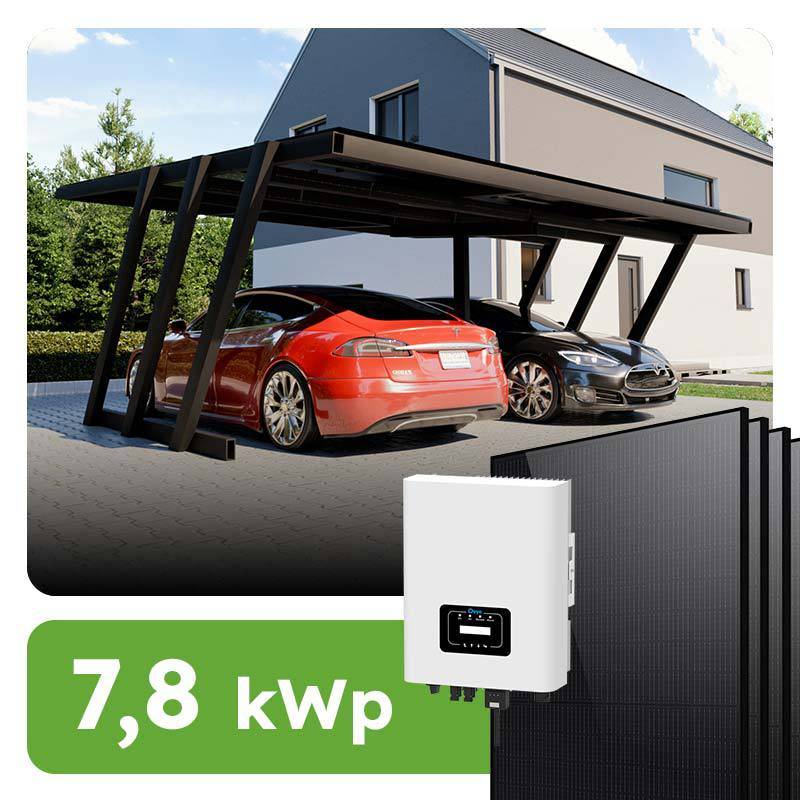 Ecoprodukt Solárny prístrešok pre 2 vozidlá 7,8kWp carport RC2 On-grid na kľúč