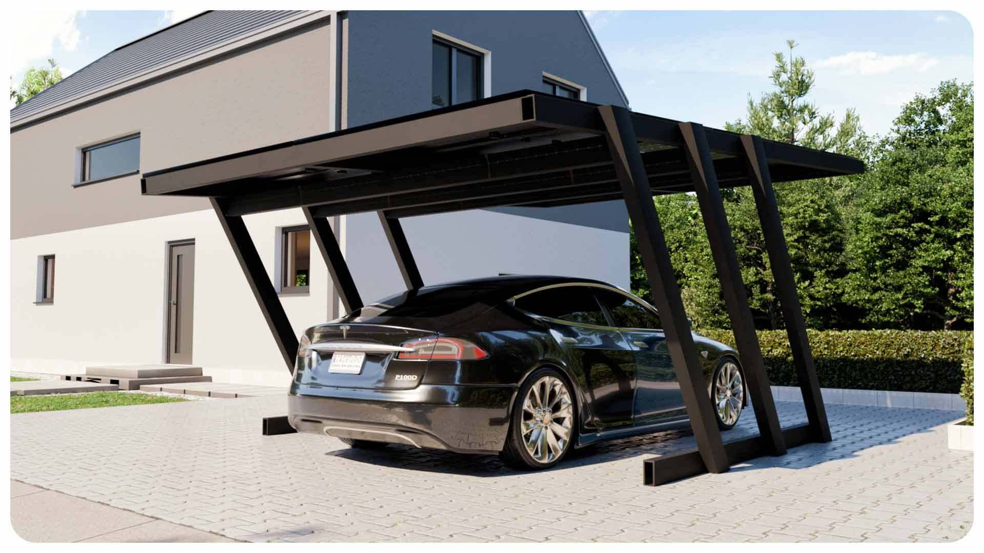 Ecoprodukt Solárny prístrešok pre 1 vozidlo 5,2 kWp carport RC2 s panelmi - bez inštalácie, meniča a dotácie