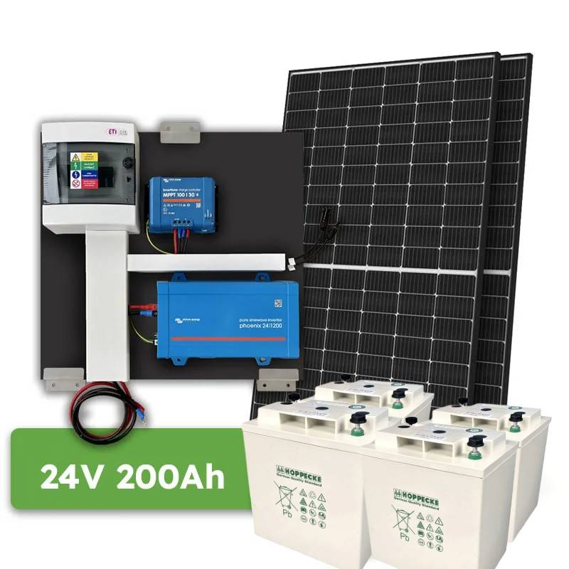 Predpripravený ostrovný systém Victron 24V 1200VA 870Wp 200Ah Hoppecke batéria